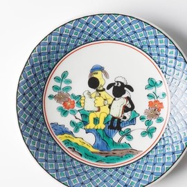 Kutaniyakiwataya SS-01 Shaun the Sheep Plate, Old Kutani Painting Style