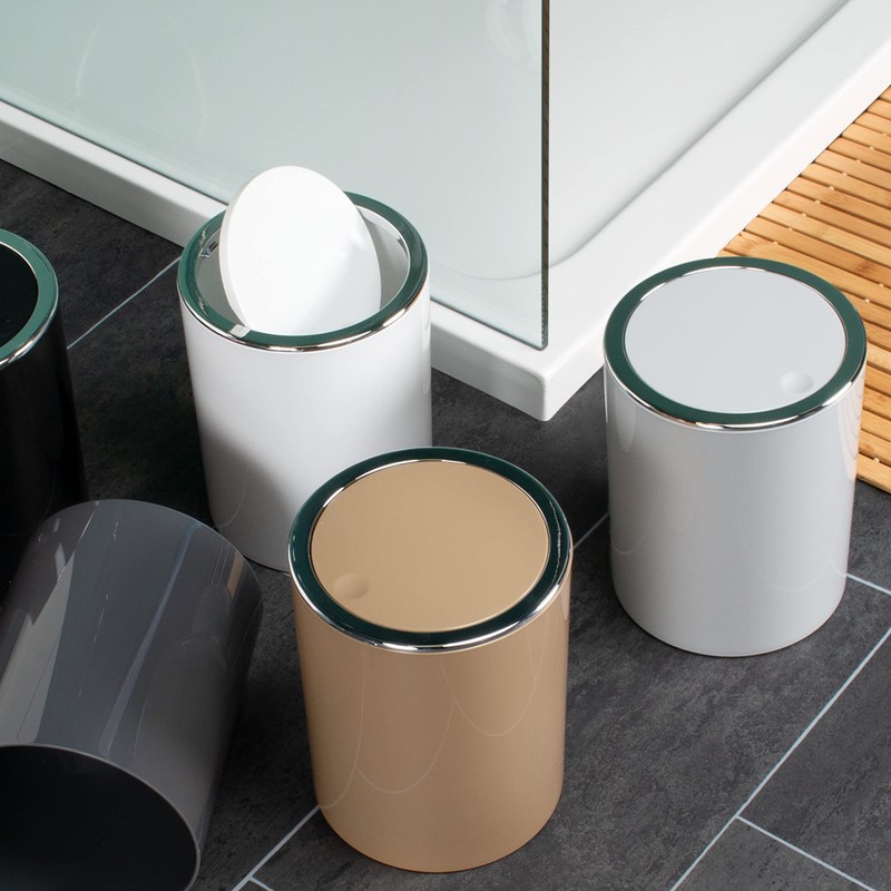 Bremermann bathroom series Savona cosmetic bin with a swing lid,