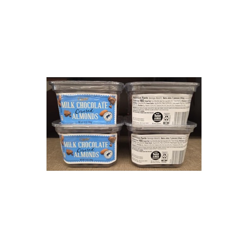 Choceur Milk Chocolate Covered Almonds 10oz 284g (Four Tubs)