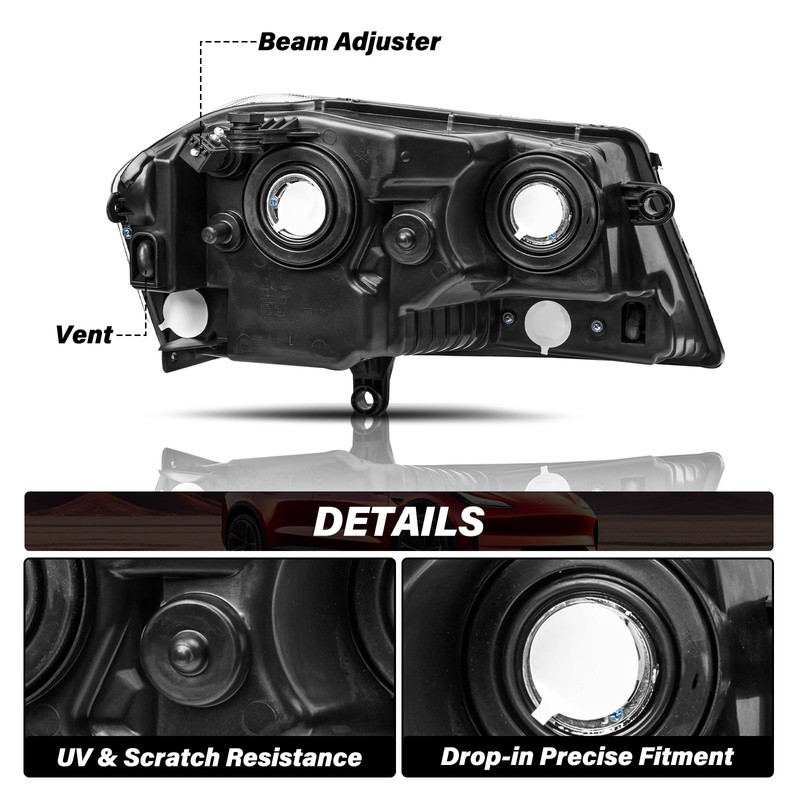 BRYGHT Headlight Assembly Fit for 2008-2014 Dodge Avenger