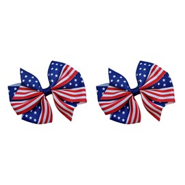 American Flag Hair Bow Set for 4th of July Funny Girl Designs