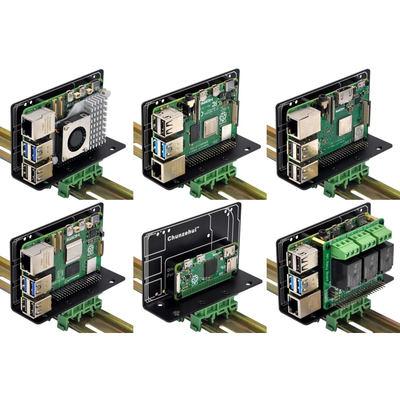 DIN Rail Mount Bracket for Raspberry Pi 1A+ 1B+ 2B