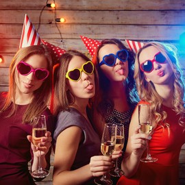 QYVEWY 20 Pack Red Heart Sunglasses Bulk for Women Girls Heart Sunlasses for Bachelorette Party Favors (10Hotpink/10Pink)