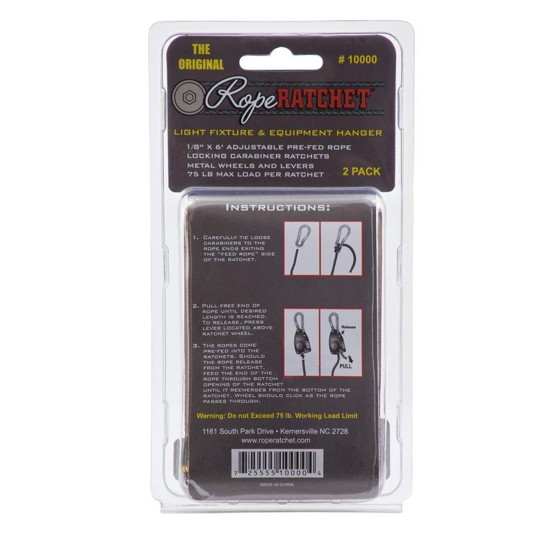 Rope Ratchet 10000 Light Hanger - 1/8" Ratchet with Carabineer