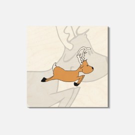 Unbranded Funny Deer Animal 4'' X 4'' Square Wooden Coaster