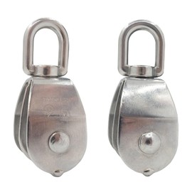 Molyorch Block Cable Pulley Double Block Cable Pulley Stainless Steel Pulley Small Pulley Block Stainless Steel Pulley Ropes for Hiking, Camping, DIY Accessories (M25)