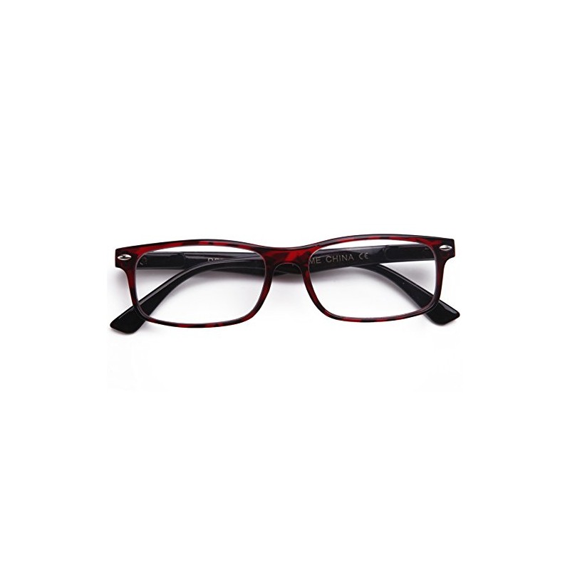 Ligh Compact Squared Fashion Reading Glasses Translucent Red Wine Spring