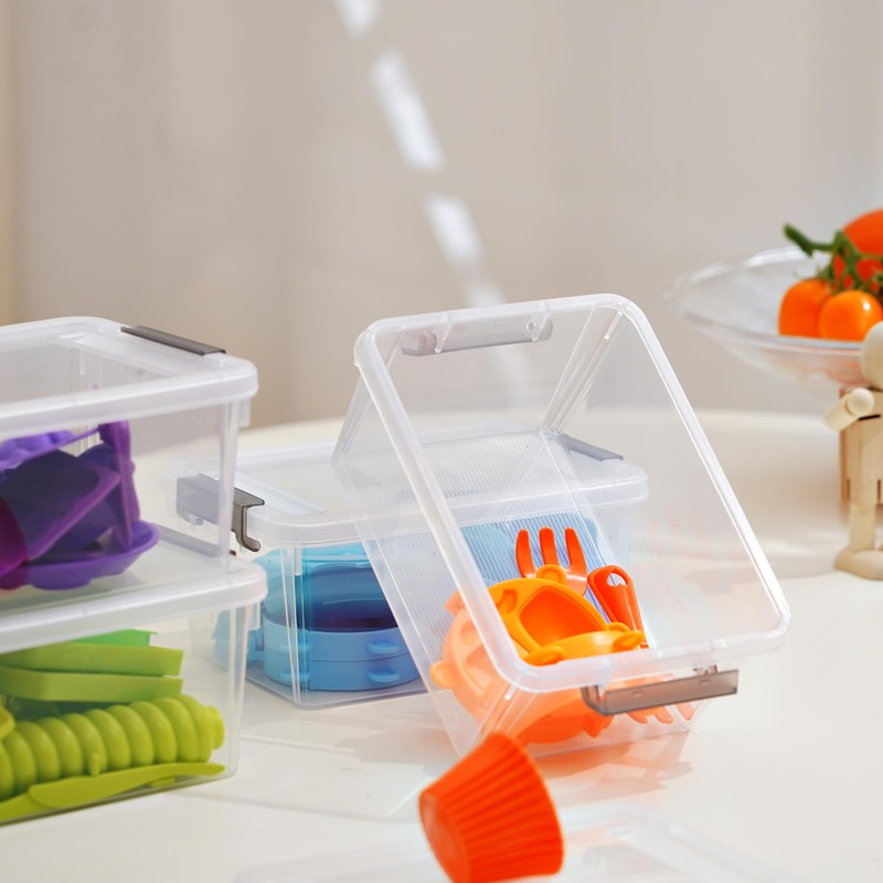 Citylife 6 Pack Plastic Storage Box Small Stackable Storage Box