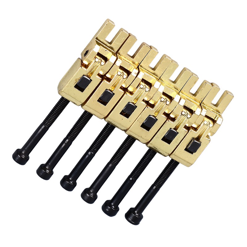 6Pcs Electric Guitar Bridge Saddle Double Locking Tremolo Metal Roller