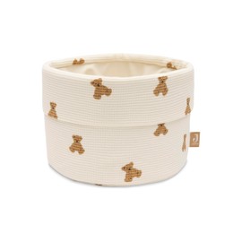 Jollein Cestino portaoggetti per fasciatoio – Piccolo Waffle – Mini orsacchiotto – Organizer per fasciatoio – Accessorio per fasciatoio – 14x18 cm