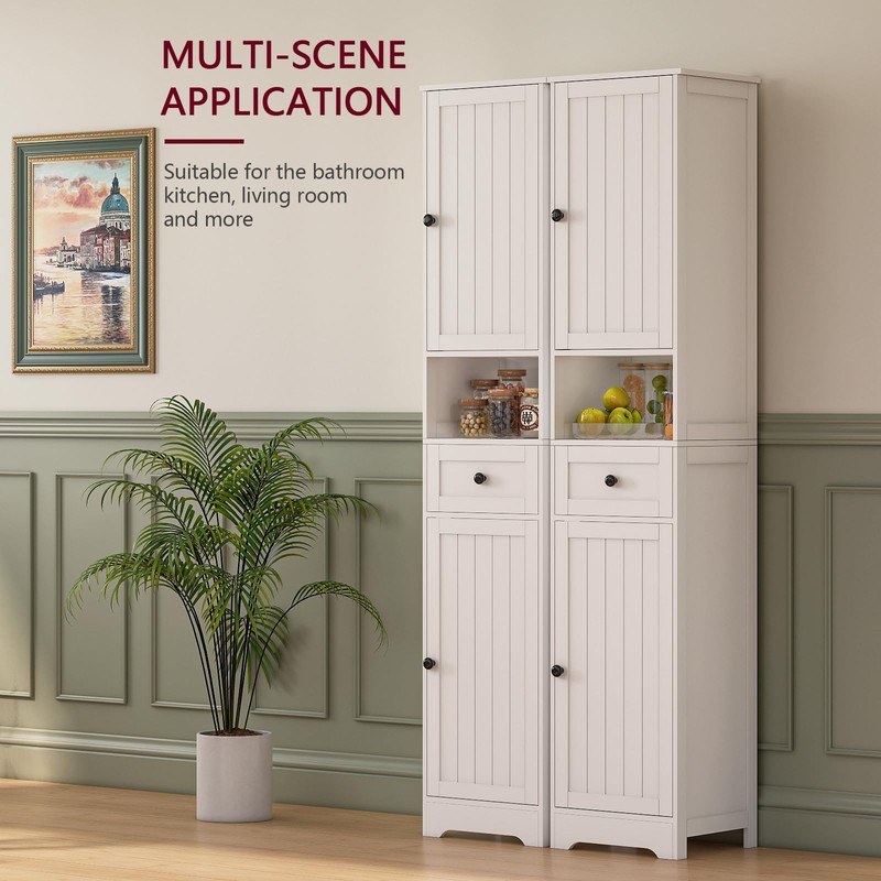 Hogxp Tall Bathroom Cabinet,Storage Cabinet with 5 Shelves & 1