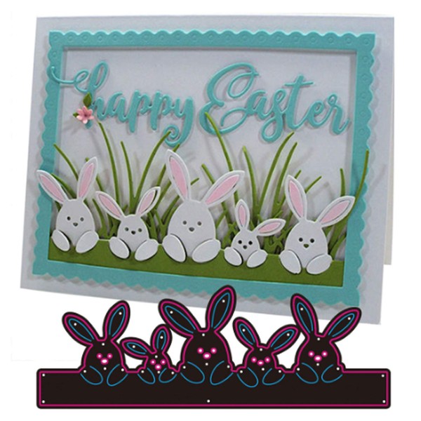 Metal Cutting Dies Easter Bunny Family Easter Bunny Bow Cutting