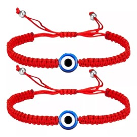 Dazisiny Pulseras Para Parejas Ajustables Mujer Con Ojo Turco 2pzs