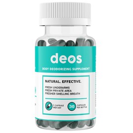 DEOS Internal Deodorant Supplement – Full Body Deodorizer for Gut Health, Skin Health, Detox & Digestion Support – Natural Odor Control Chlorophyll Pills | 30 Capsules