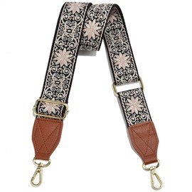 Purse Strap,1.5" Leather End Shoulder Strap Adjustable Replacement,Retro Multi-Pattern Crossbody Bag Straps