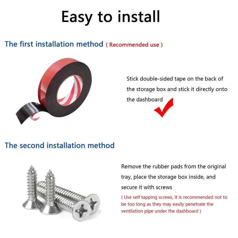 Timilge Dashboard Tray Center Console Dash Storage Box Organizer for