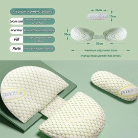 Pregnant Women's Pillows, Side Sleeping, Abdominal Support, Waist Protection, Summer Sweat Non Sticky, Removable and Washable (Green)