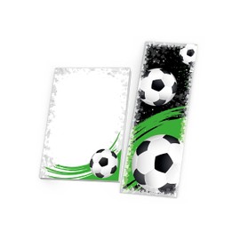 6 Bookmarks + 6 Mini Notepads + 6 Gift Bags (Petrol) + 6 Stickers Football Football Party Bags Guest Gift for Children's Birthday Boys