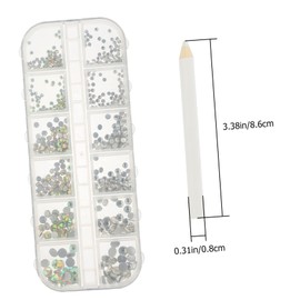TOVINANNA Nail Rhinestones Compartment Glass Flatback Charms with Dotting Pen Durable Crafting Gems for Nail Art Face Body Decoration DIY Projects and Manicure Supplies