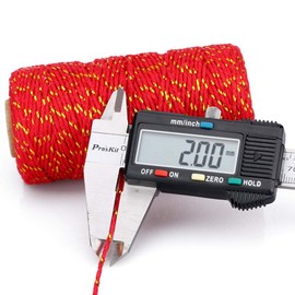 G2PLUS Christmas Coloured String Twine, 200M Red and White Cotton Twine with Gold String, 2MM Gift Wrapping String, Handicraft Decorative Bakers Twine for DIY Gift Decorations