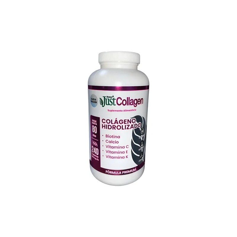 Justcollagen Colágeno Hidrolizado 240 tabletas Hydrolyzed Collagen Supplement 1150mg per