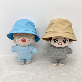niannyyhouse 3.9 inches (10 cm), 5.9 inches (15 cm), 7.9 inches (20 cm), Plush, Clothes, Plain Hat, Fisherman's Hat, Dress Up, Cotton Doll, Accessories (A2, 10 cm)