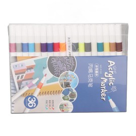 Jeanoko 36 Pcs Acrylic Paint Pen 36 Color Multipurpose DIY Painting Acrylic Paint Pen Markers Acrylic Pens for Home Glass Wood Stone Fabric Painting