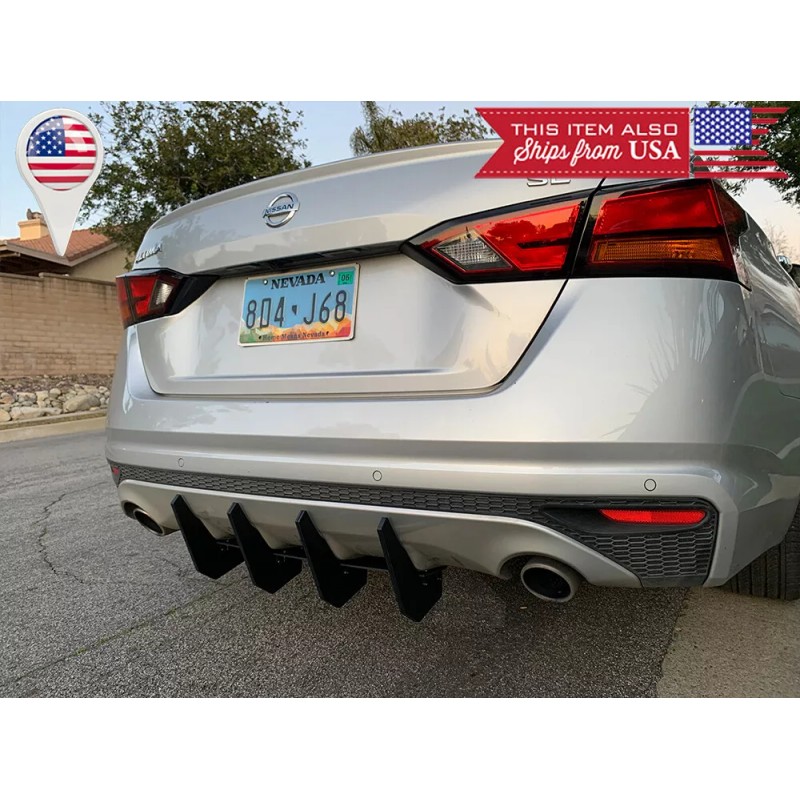 SDeelCase Rear Bumper Diffuser Valence Blade Shark Fin Extension For