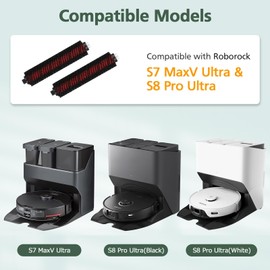 Pack of 2 Original Cleaning Brushes for Robo*Rock S7 MaxV Ultra / S7 Pro Ultra/S8 Pro Ultra/G10s, Roller Brush Maintenance Brush, Removable Accessories for High-Speed Cleaning Roller Brushes