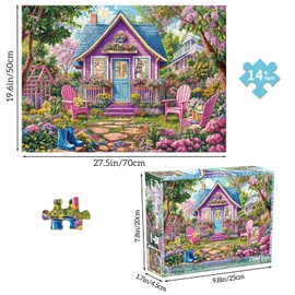 Chalzidar Jigsaw Puzzles for Adults 1000 Pieces, Interlock Perfectly Letter on Back No Dust, Home Decor Birthday Party Gift Toy for Men Women Elders Seniors, 1:1 Poster - Pink Flower Room