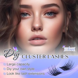 LZM Cluster Lashes 8-14mm Individual Eyelashes C Curl Lashes Individual Cluster Eyelash Clusters Natural Individual Lashes Reusable Lash Clusters Thin Band Natural Eyelashes Cluster (Clasica-C-Mix)