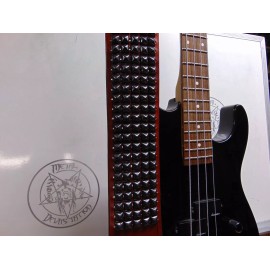 metaldevastation.com ALEX WEBSTER    OLD SCHOOL LEATHER STUDDED GUITAR STRAP THRASH METAL (MDLS0107) - No Buckle