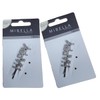 Mibella Trend 28600 Hair Clips with Glitter Stones 'Happy', Silver-Coloured,