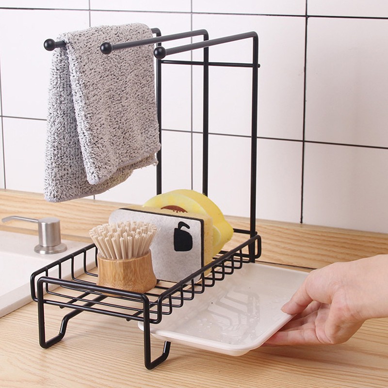 Dishcloth Drying Rack Sponge Holder Iron Draining Anti Slip Stable