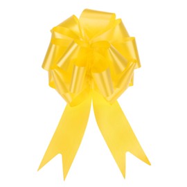 QUARKZMAN Pack of 15 Gift Bows with Gift Ribbons Large Pull Bow 12 cm Gift Bow Ribbon Decoration for Gift Wrapping Wedding Car Birthday Yellow