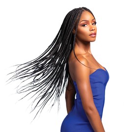 Sensationnel Ruwa prestretched braiding hair - 3x 54 inch water repellent kanekalon fast dry synthetic sports itch free (1 pack, 1B OFFBLACK)