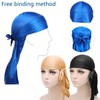 Samidy 5 Pieces Breathable Bandana Hat Silky Durag do doo