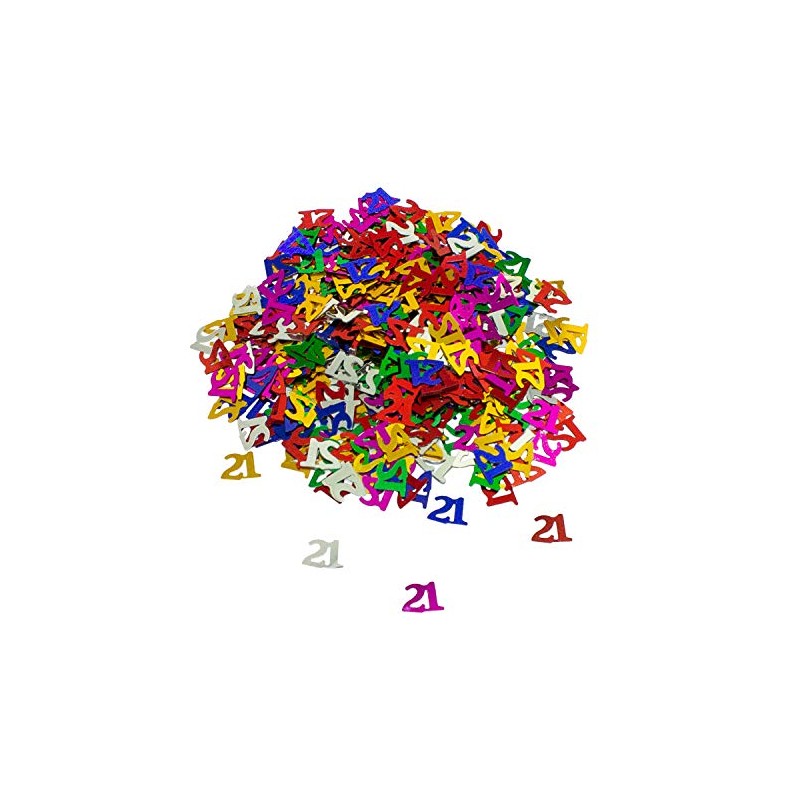 Oblique-Unique® 21st Birthday Anniversary Confetti Colourful Table Decoration Scatter Decoration