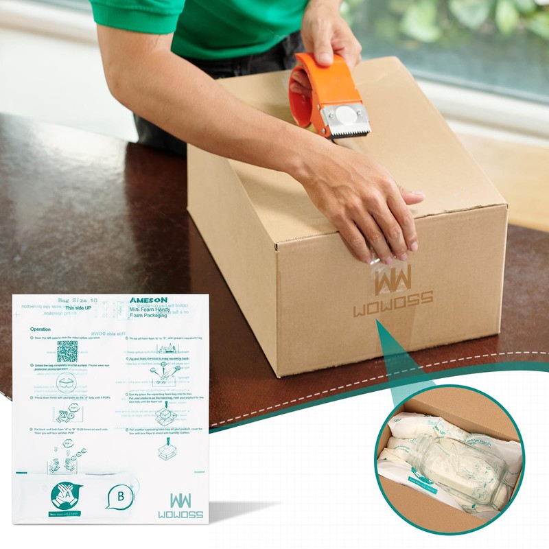 WOWOSS 8 Pack 16"x14" Expanding Packing Foam, Expanding Foam for