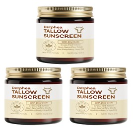Beef Tallow Sunscreen (3 pack): SPF 50 Daily Sun Care for Extremely Sensitive, Acne-Prone & Kid-Safe Skin – Non-Toxic Sunblock with 22% Non-Nano Zinc Oxide, Clean Formula for Face & Body
