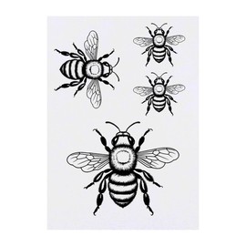 Azeeda 4 x 'Hummel' Temporäre Tattoos - Wasserfest, Hautfreundlich & Ungiftig · Transfers in Verschiedenen Größen (TO00078180)