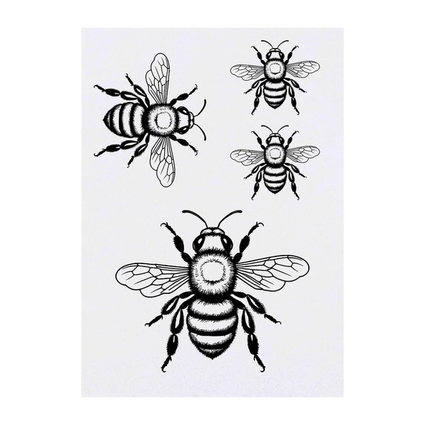 Azeeda 4 x 'Hummel' Temporäre Tattoos - Wasserfest, Hautfreundlich &