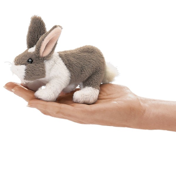 Folkmanis Mini Bunny Rabbit Finger Puppet, Multicolor, 1 EA