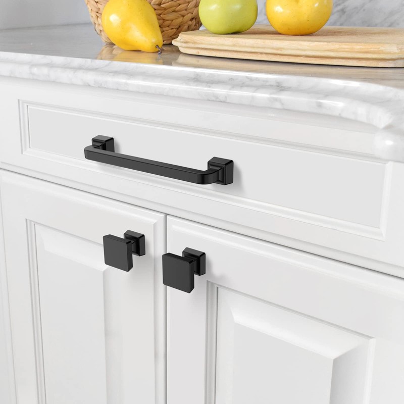 Amerdeco 10 Pack Matte Black Cabinet Knobs 1.2 Inch(30mm) Single