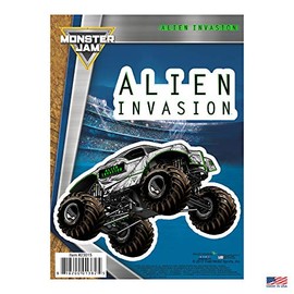 Decalcomania Monster Jam Alien Invasion Monster Truck Decals - Set of 2 Vinyl Stickers