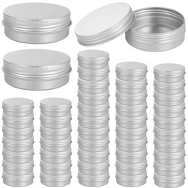 48 Pcs Aluminium Round Tins with Screw-Top Lids | 2 Oz Food-Grade Metal Containers | Ideal for Crafts, Food Storage, Candles & DIY | Leakproof & Durable