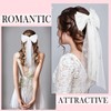 Bridal Hair Bow Veil Bachelorette Party Pearl Hair Clip Wedding