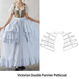 Pannier Petticoat Bustle Cages Skirt Women Victorian Dress Hoop Skirt,Double side Bustle Birdcage Underskirt