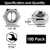 1/4"-20 Nylon Insert Lock Nut (100 Pieces) Stainless Steel Finish