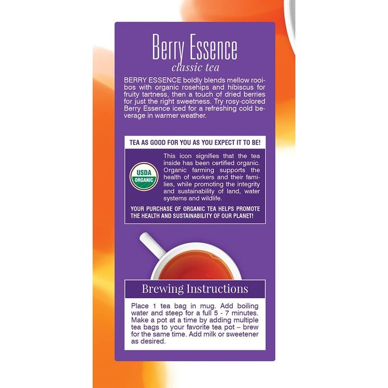 Davidson's Organics, Berry Essence, 25-count Tea Bags, Pack of 6